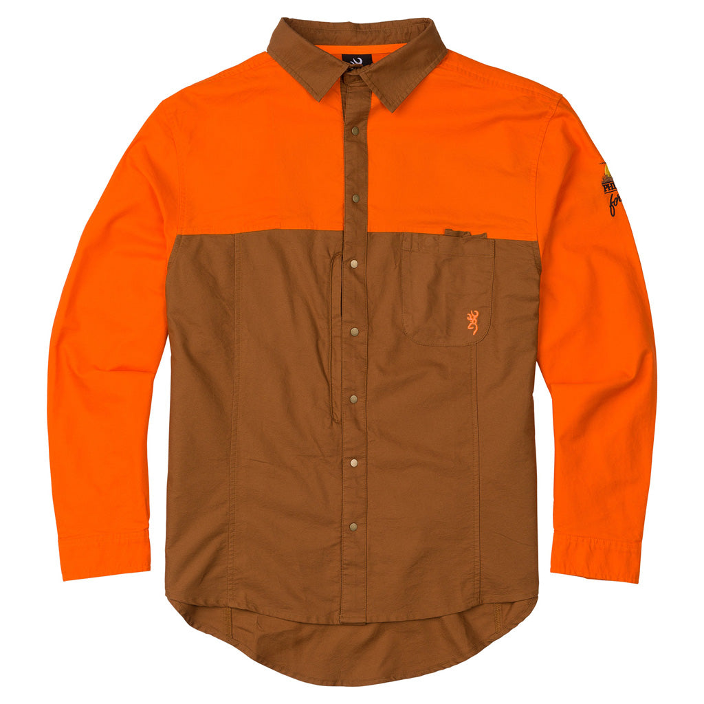Browning Midweight Upland Shirt Tan/Blaze 2X-Large