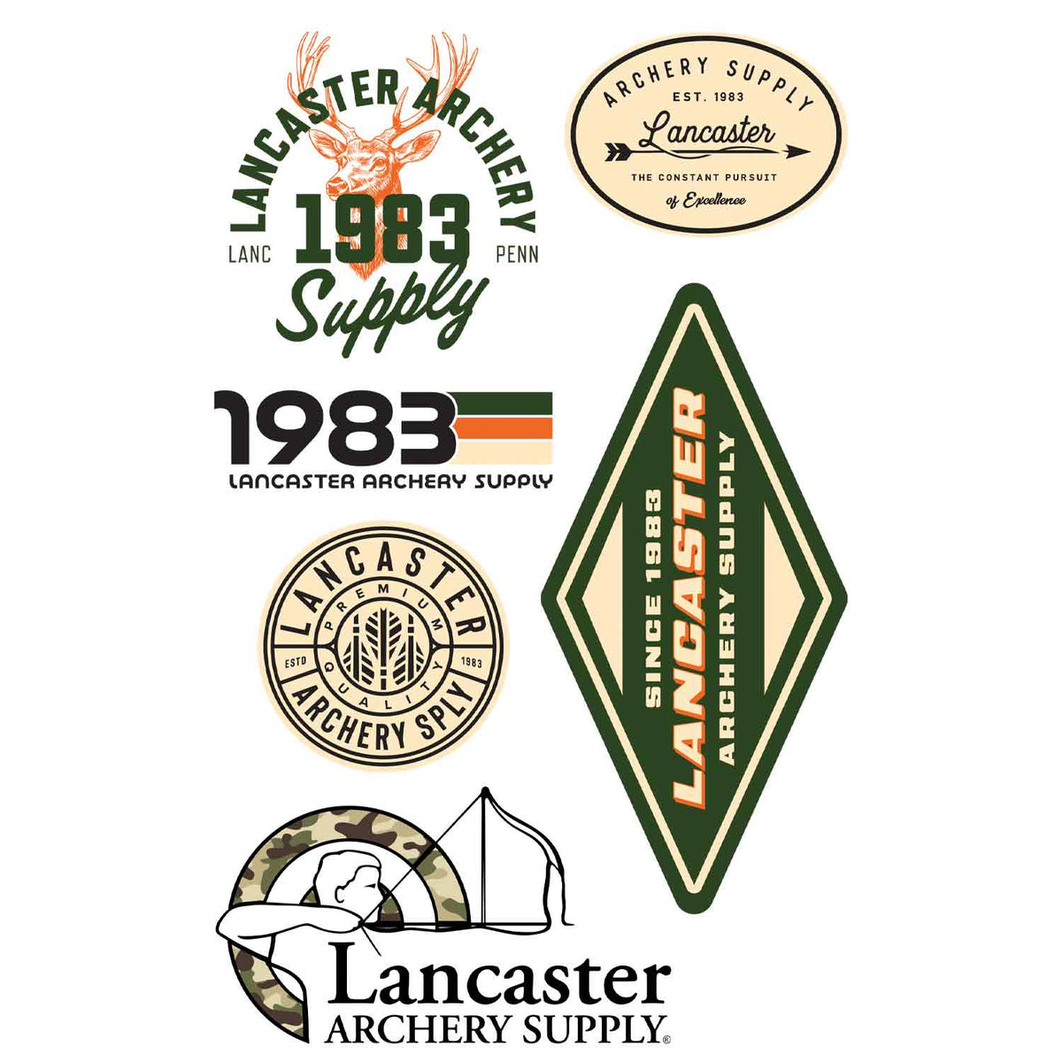 Lancaster Archery Supply Sticker Sheets