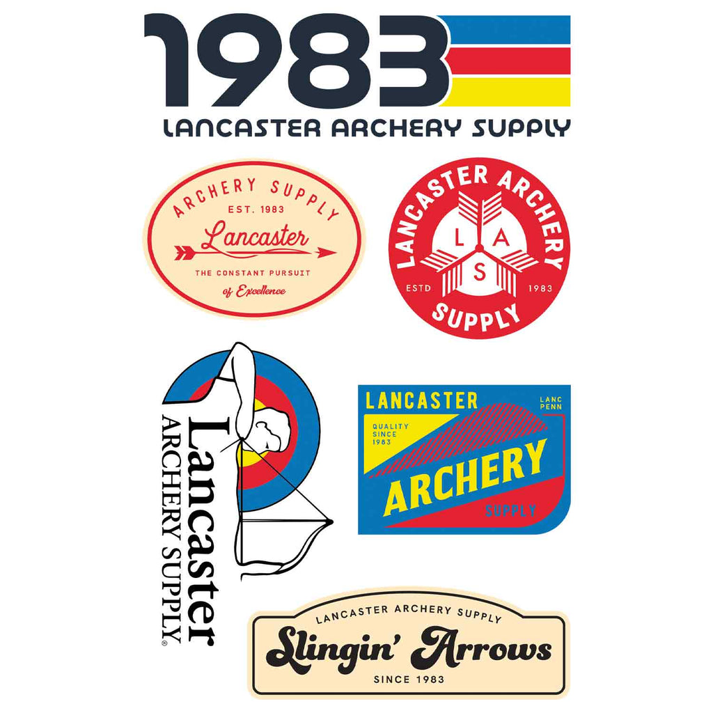 Lancaster Archery Supply Sticker Sheets