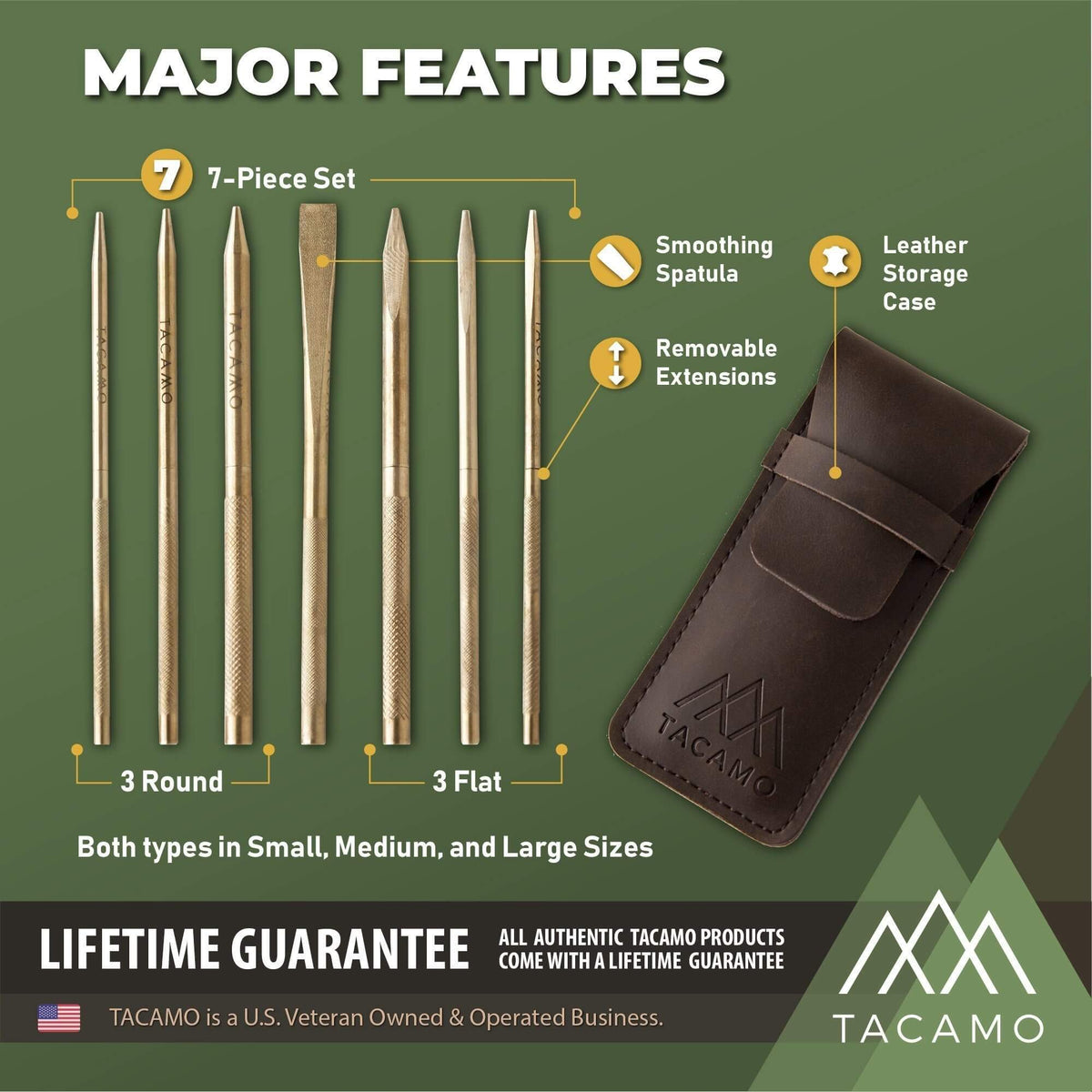 7-Piece Professional Brass Paracord FIDS Set