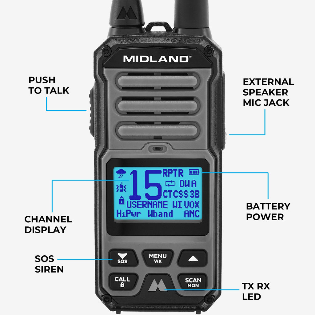 GXT67 GMRS 5‑Watt Walkie Talkie - GXT67PRO