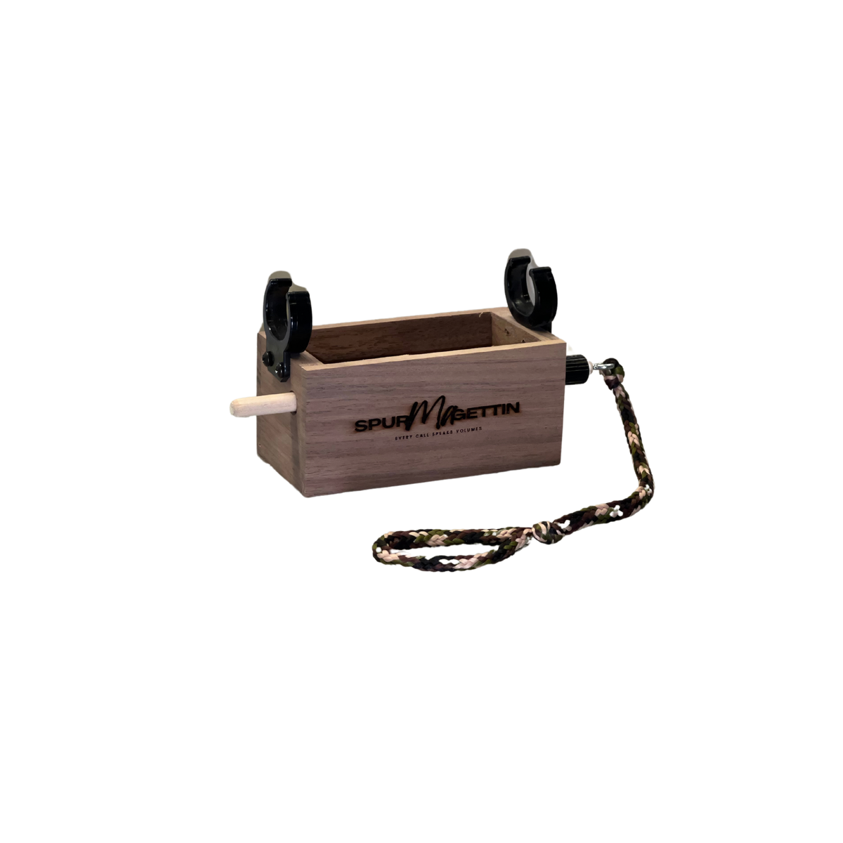Gun Mount Push Button Box Call in Black Walnut Wood