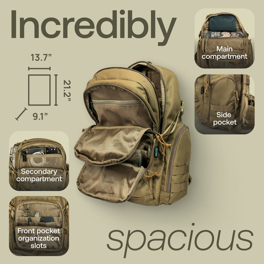 Huntex 40L Tactical Backpack in Khaki
