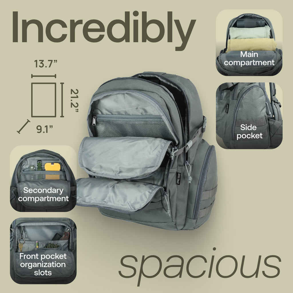 Huntex 40L Tactical Backpack in Gray