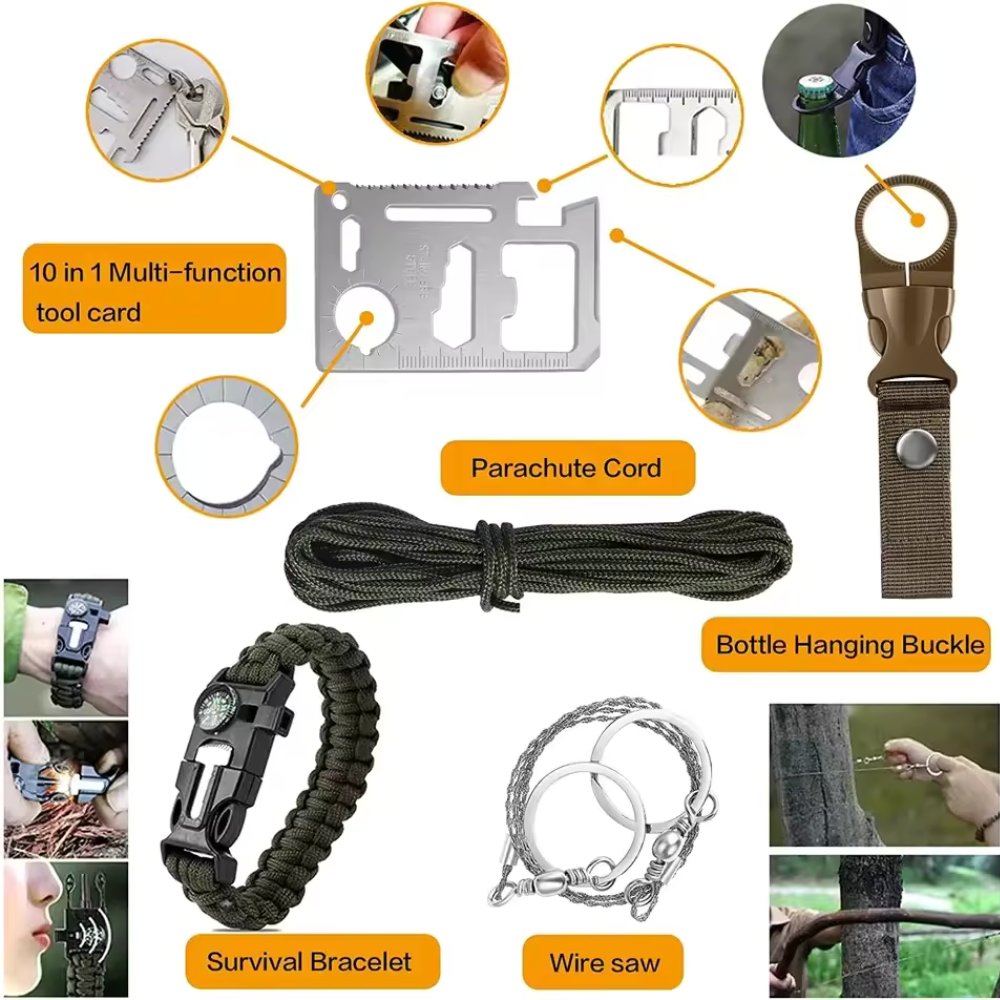 31 Pieces in 1 Bag Survival Gear and Equipment
