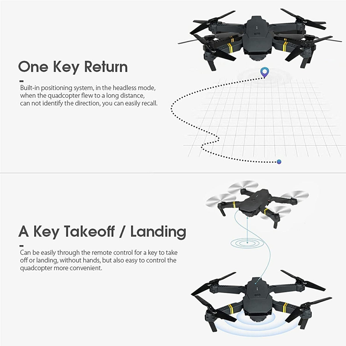 4K HD Dual Camera RC FPV WiFi Portable Wide Angle Foldable Quadcopter Drone