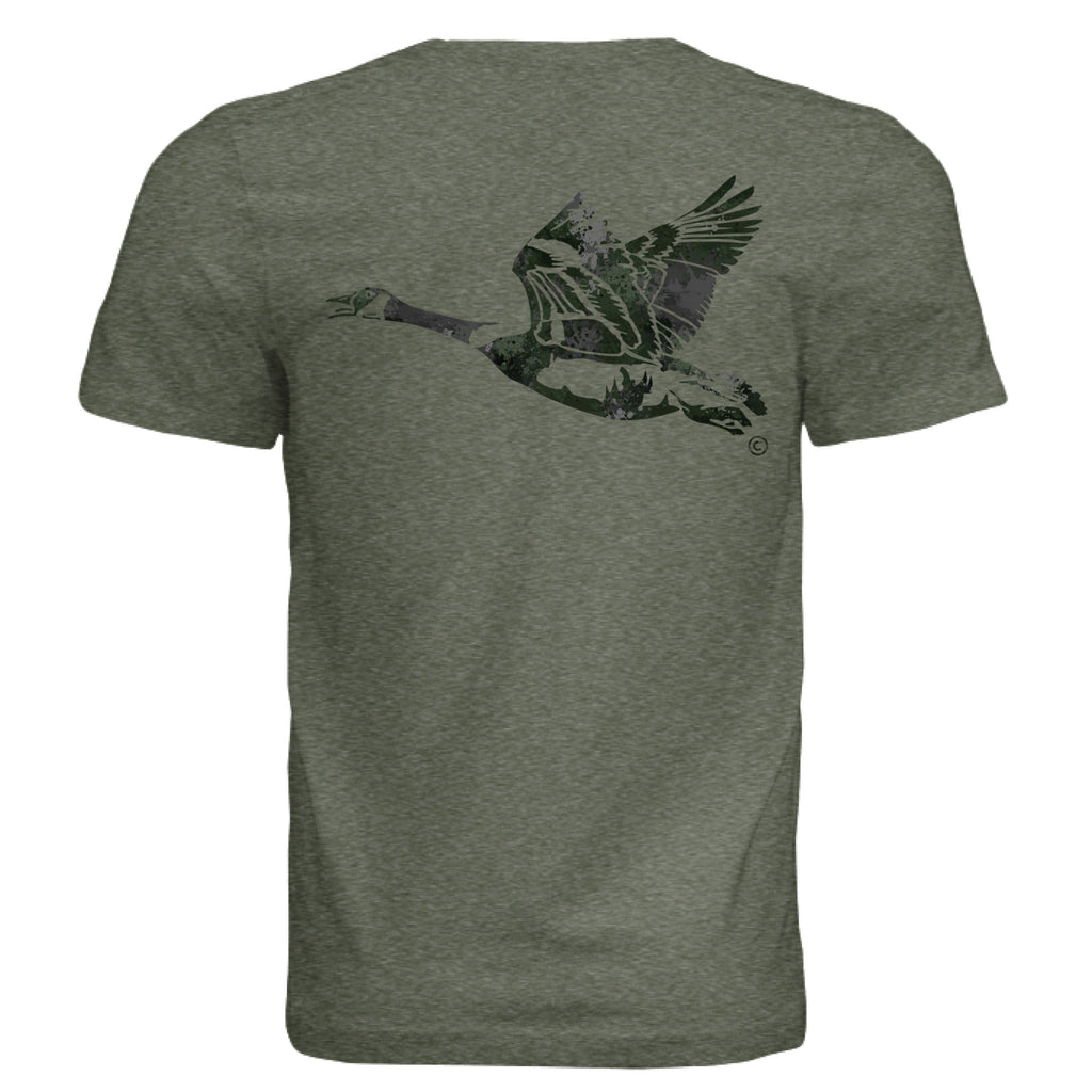 Verdant Splash Burst Camo Goose T-Shirt