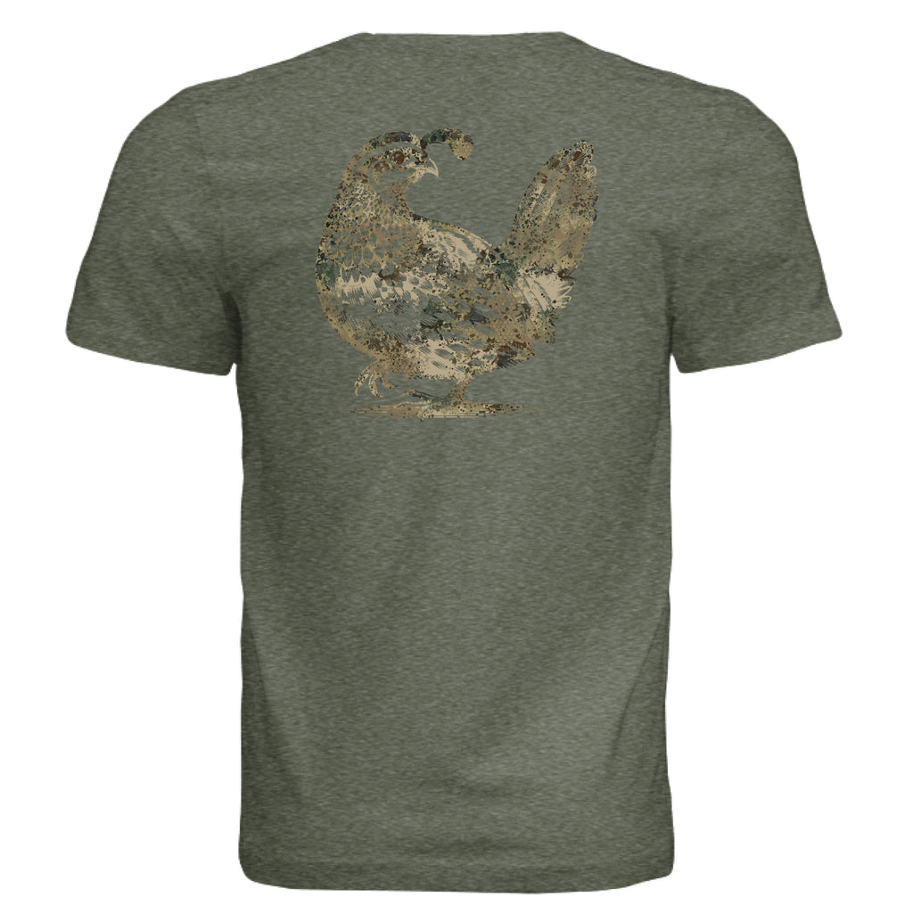Upland Splash Burst Camo California Quail T-Shirt