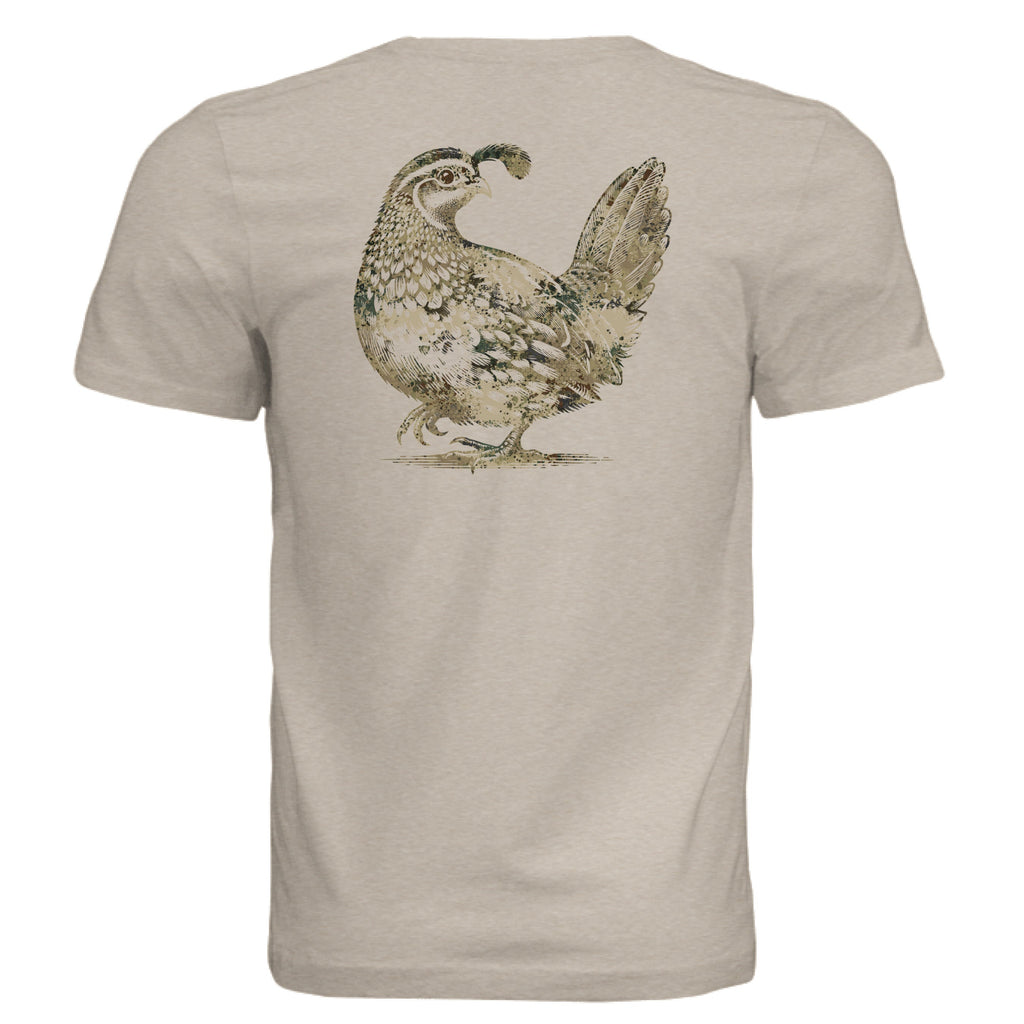 Upland Splash Burst Camo California Quail T-Shirt