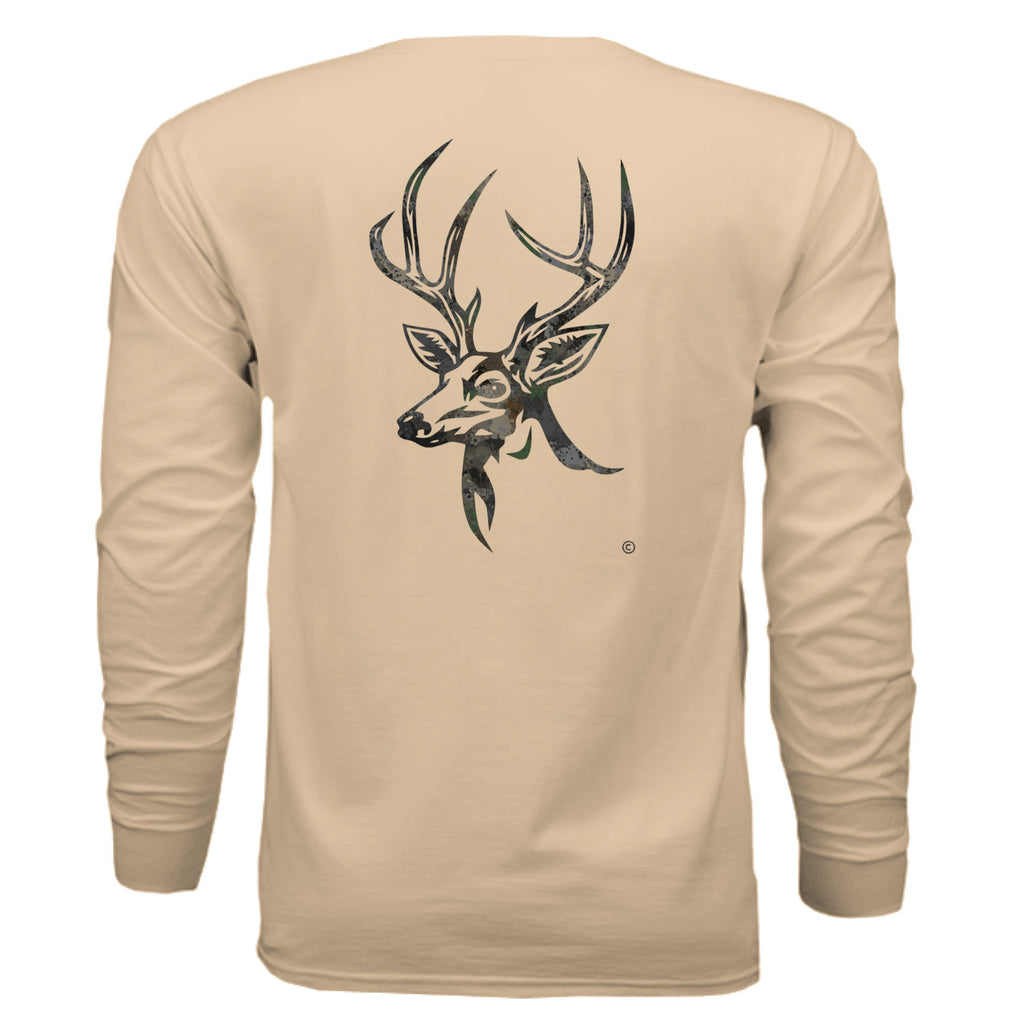 Timber Splash Burst Camo Buck Long Sleeve T-Shirt