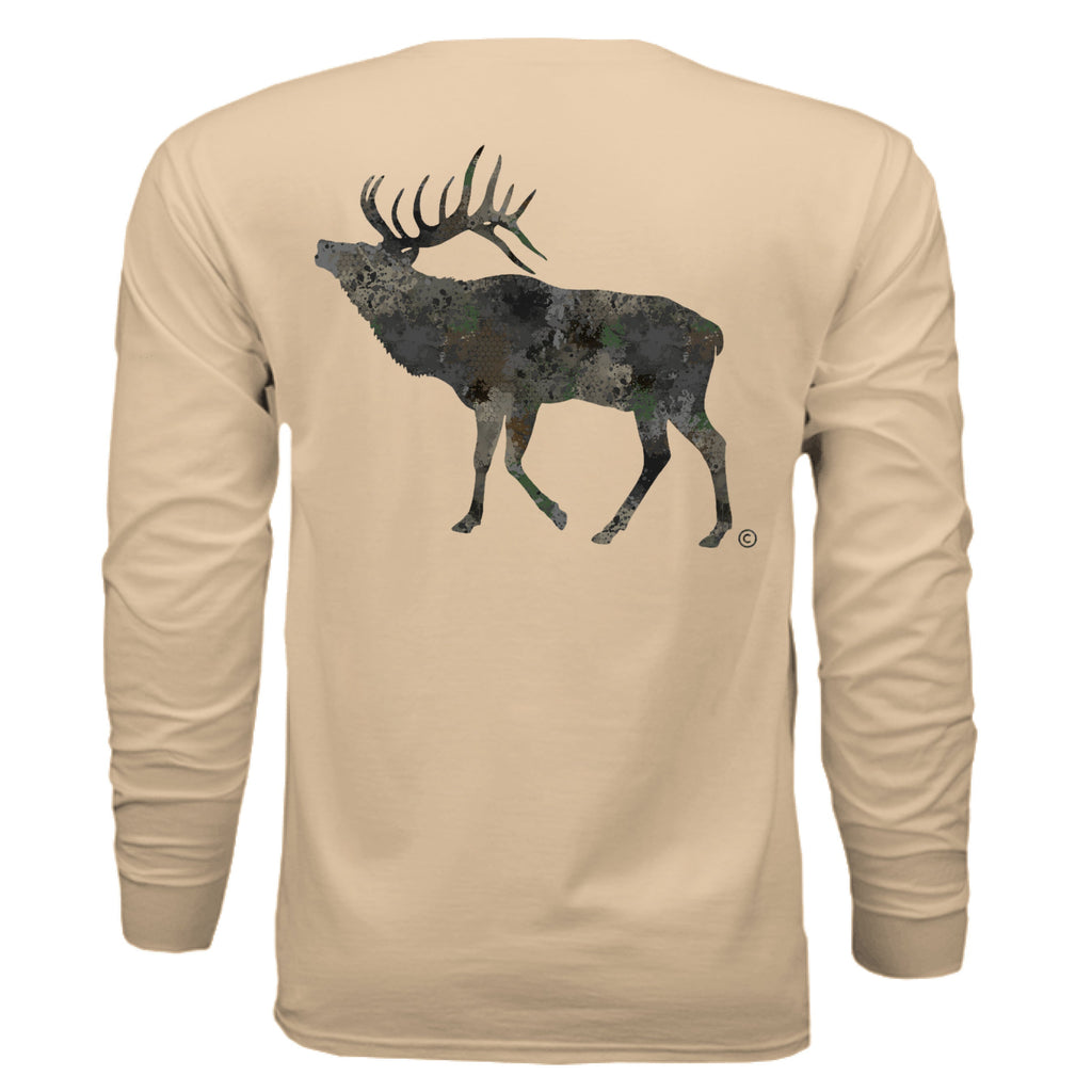 Timber Splash Burst Camo Elk Long Sleeve T-Shirt