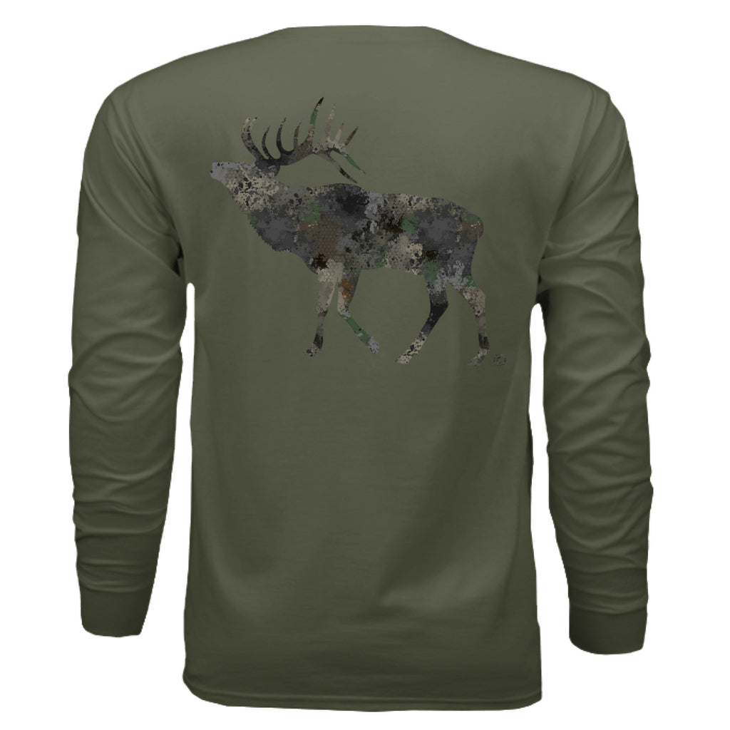 Timber Splash Burst Camo Elk Long Sleeve T-Shirt