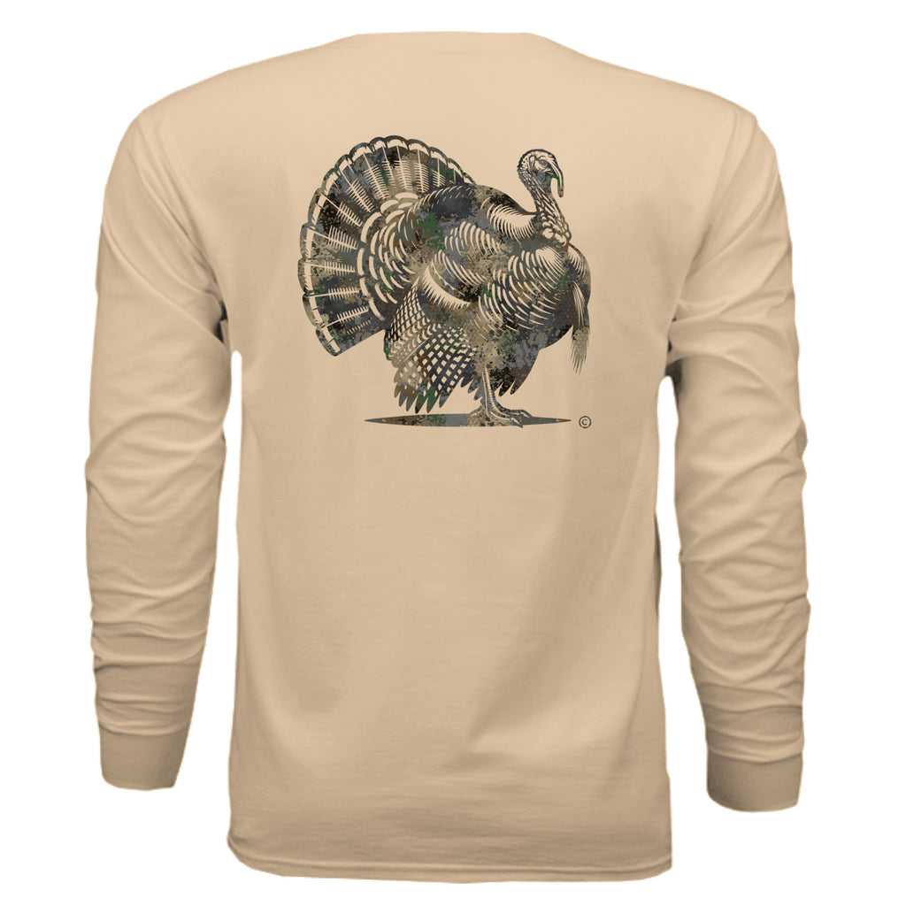 Forest Splash Burst Camo Turkey Long Sleeve T-Shirt