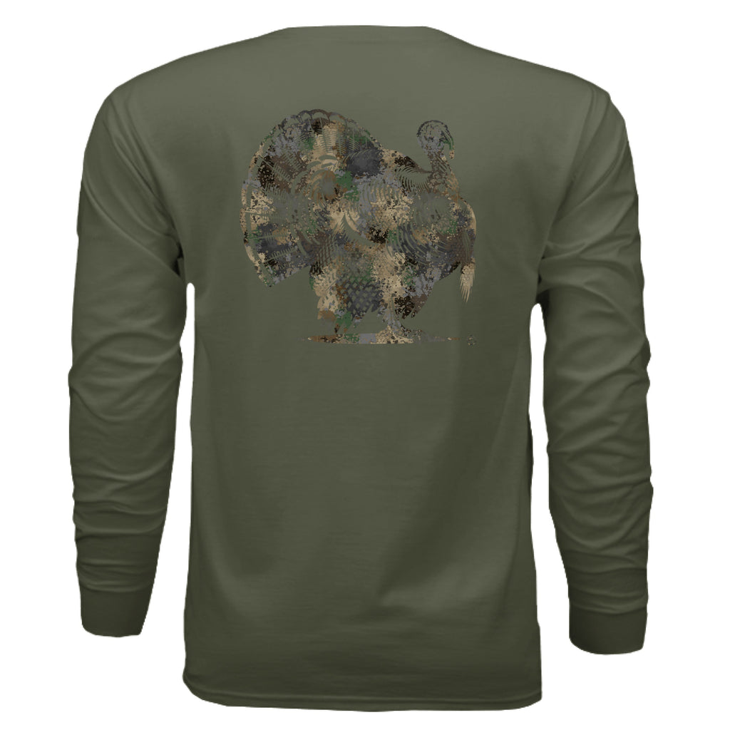Forest Splash Burst Camo Turkey Long Sleeve T-Shirt