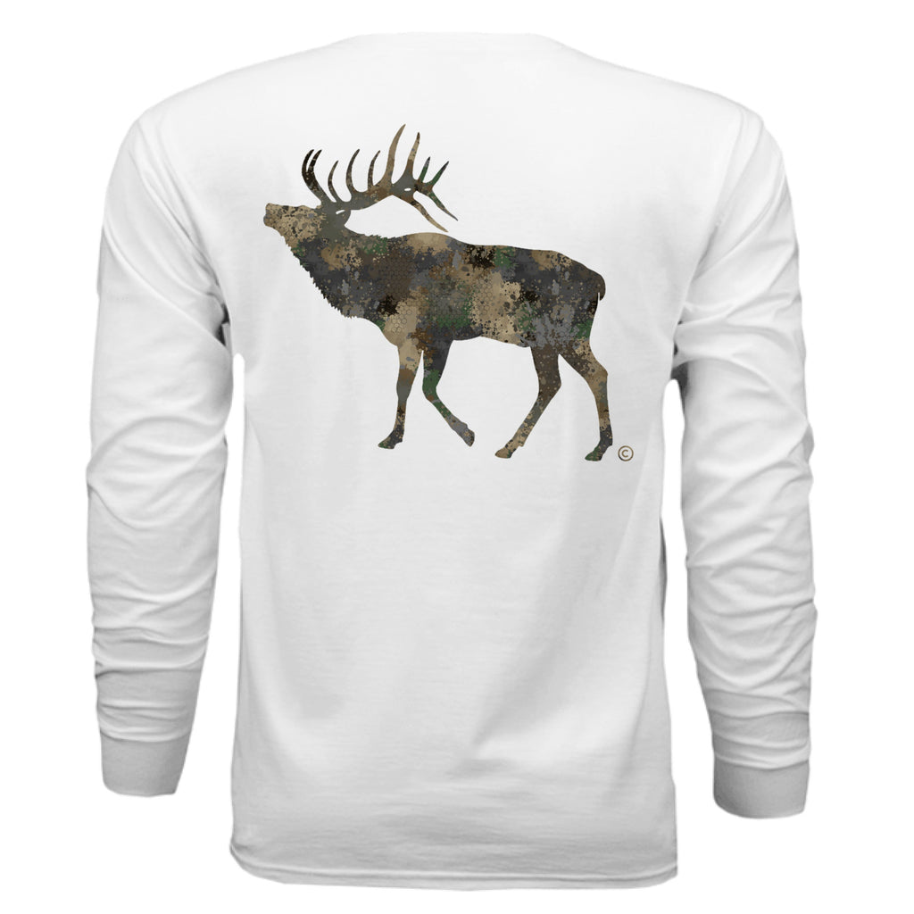 Forest Splash Burst Camo Elk Long Sleeve T-Shirt