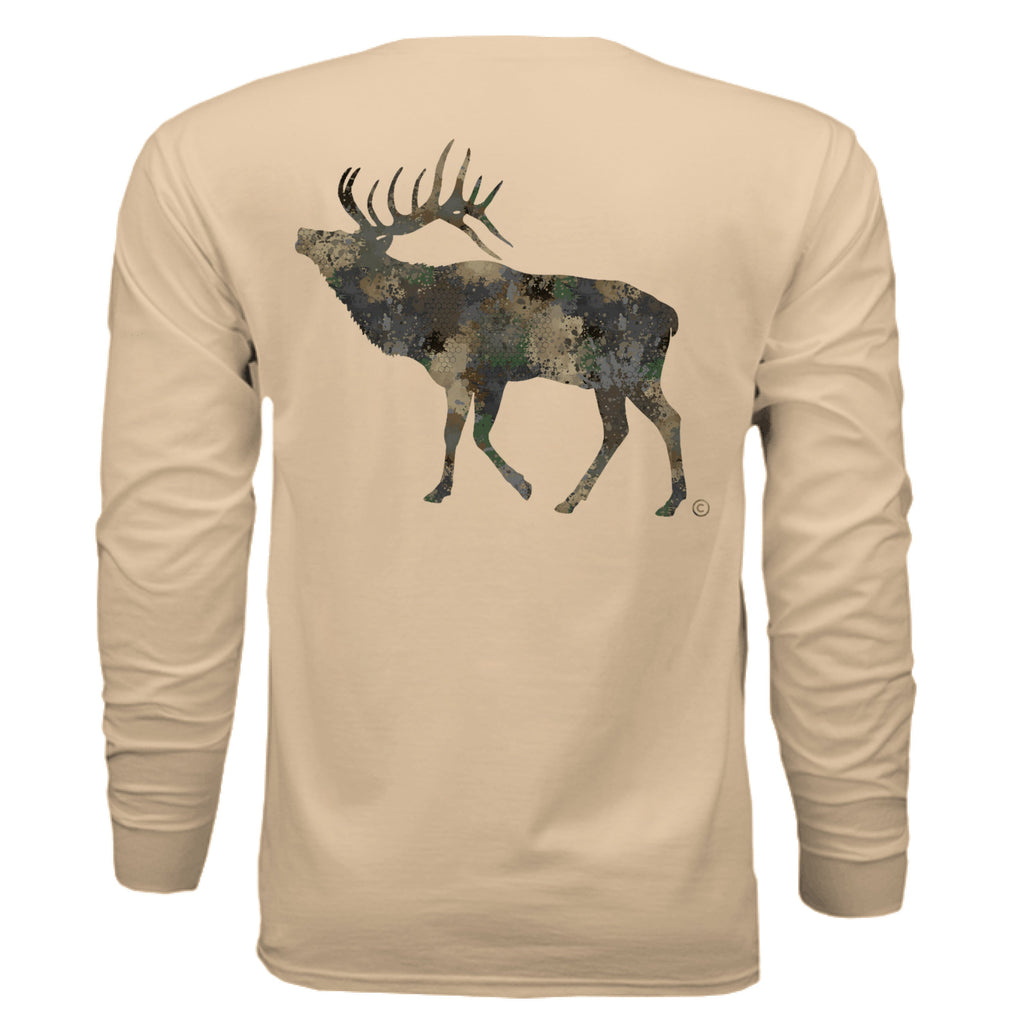 Forest Splash Burst Camo Elk Long Sleeve T-Shirt
