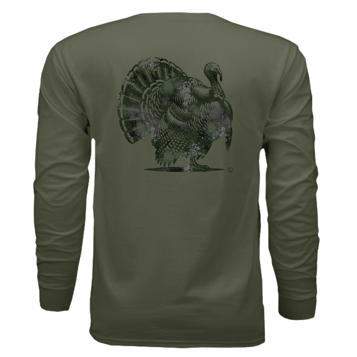 Verdant Splash Burst Camo Turkey Long Sleeve T-Shirt