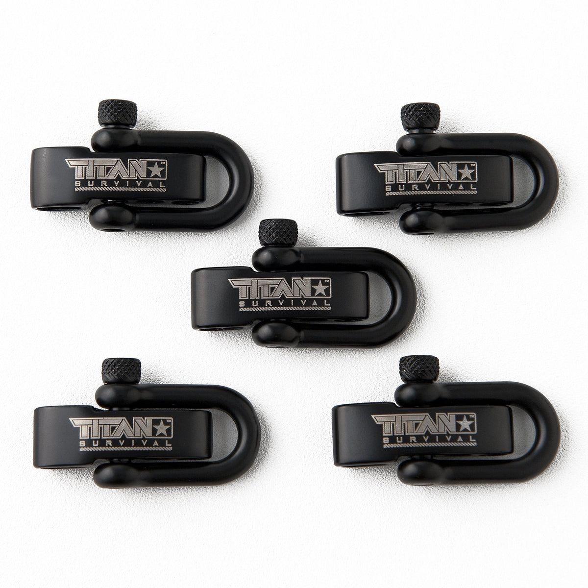Stainless Steel D-Shackles, 5-Pack | BLACK